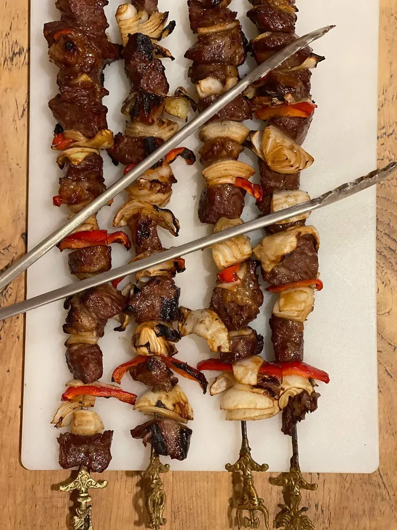 Grilled Teriyaki Beef Skewers &amp; 2017 Sculpture Garden — recipe photograph